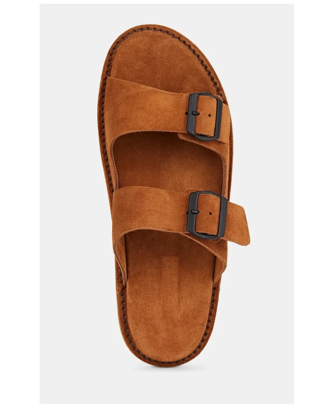 Brown Senators Suede Buckles Slippers
